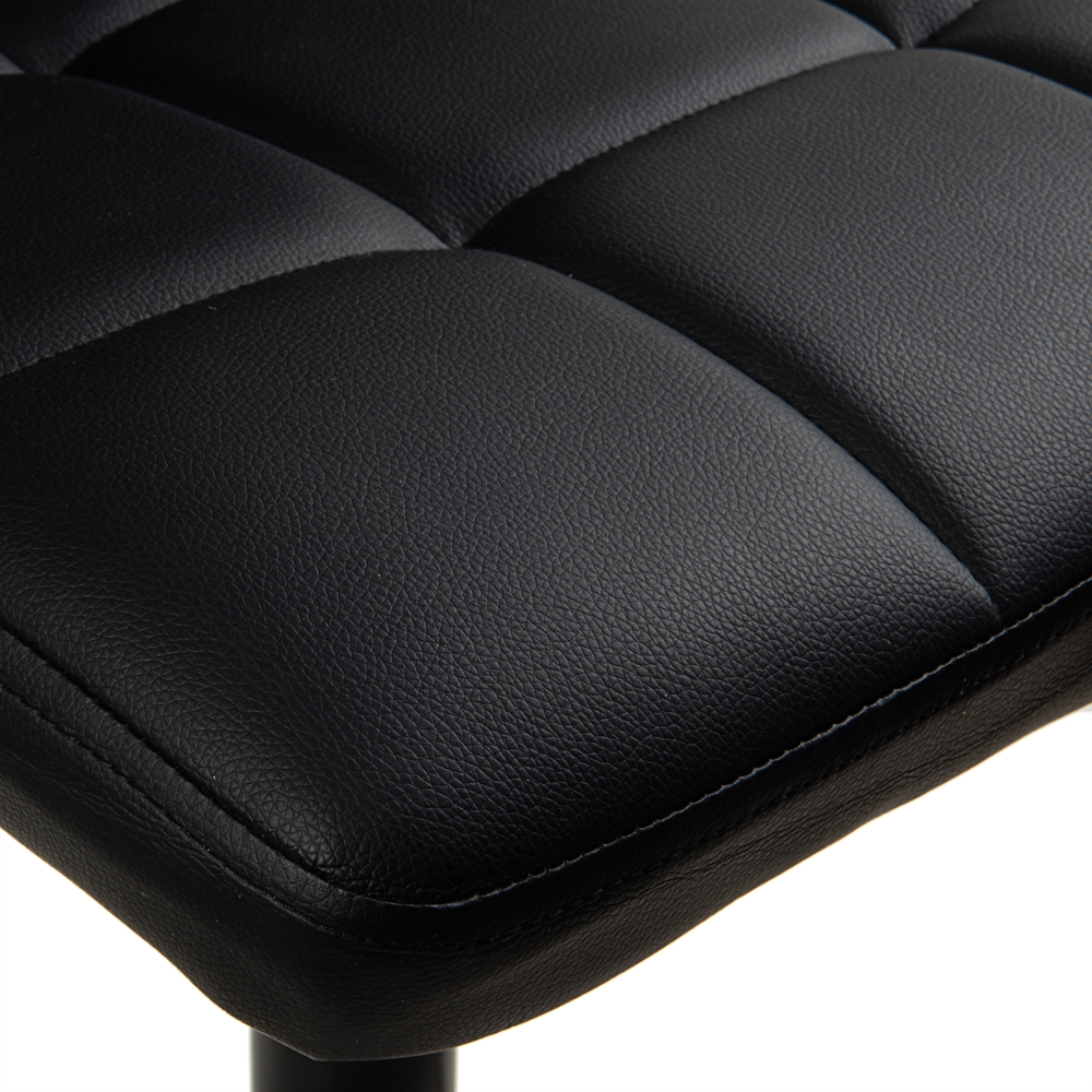 Hoker barowy kuchenny krzesło, regulacja, eko-skóra Czarny