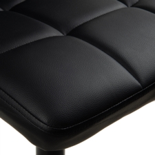 Hoker barowy kuchenny krzesło, regulacja, eko-skóra Czarny