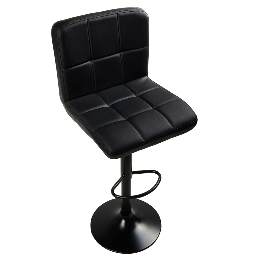 Hoker barowy kuchenny krzesło, regulacja, eko-skóra Czarny
