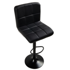 Hoker barowy kuchenny krzesło, regulacja, eko-skóra Czarny