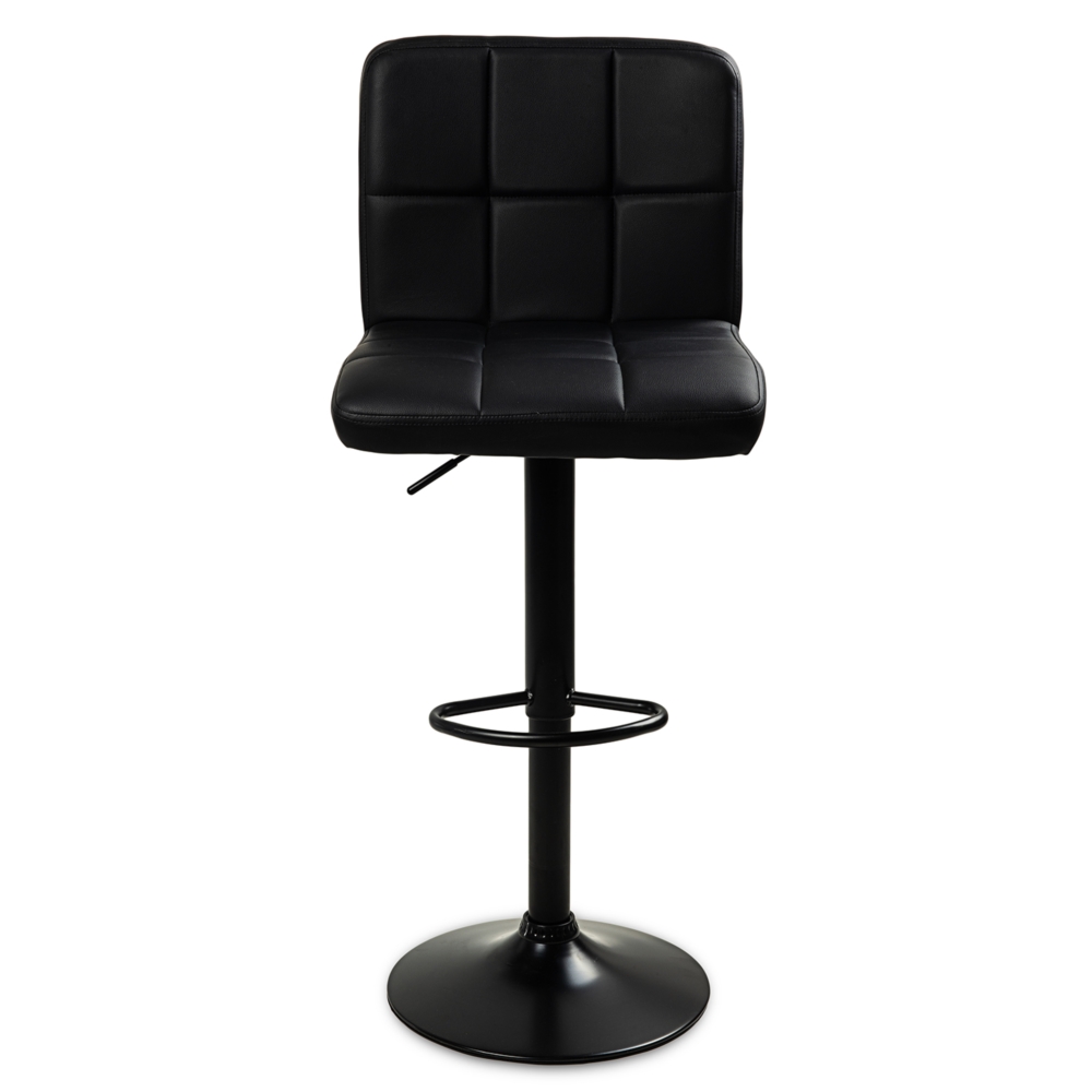 Hoker barowy kuchenny krzesło, regulacja, eko-skóra Czarny