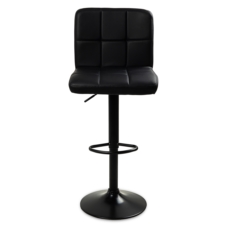 Hoker barowy kuchenny krzesło, regulacja, eko-skóra Czarny