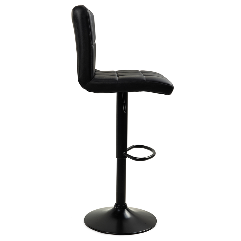 Hoker barowy kuchenny krzesło, regulacja, eko-skóra Czarny