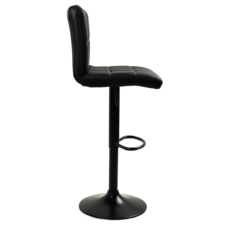 Hoker barowy kuchenny krzesło, regulacja, eko-skóra Czarny