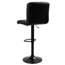 Hoker barowy kuchenny krzesło, regulacja, eko-skóra Czarny