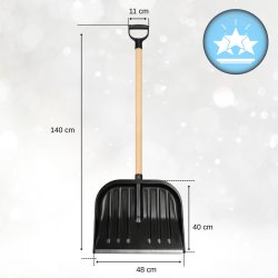 Łopata do śniegu z drewnianym trzonkiem