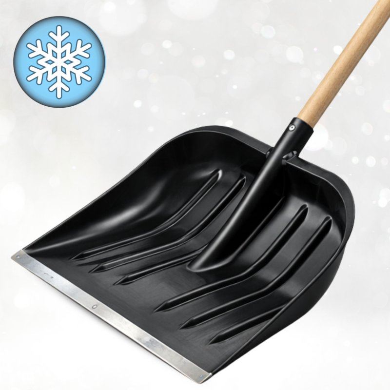 Łopata do śniegu z drewnianym trzonkiem