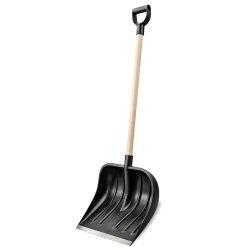 Łopata do śniegu z drewnianym trzonkiem