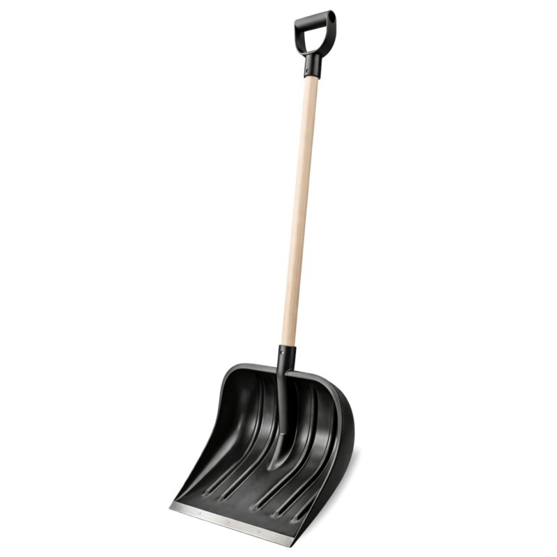 Łopata do śniegu z drewnianym trzonkiem