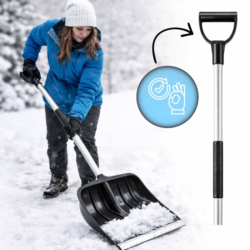 Łopata do śniegu z aluminiowym trzonkiem