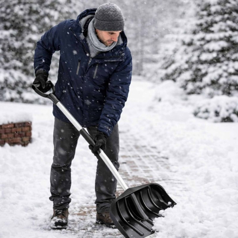 Łopata do śniegu z ergonomicznym aluminiowym trzonkiem
