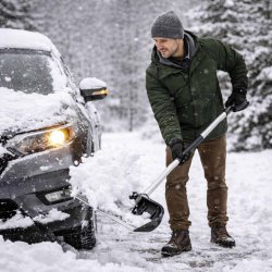 Łopata do śniegu z ergonomicznym aluminiowym trzonkiem