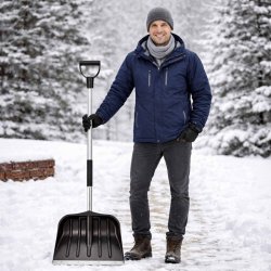 Łopata do śniegu z ergonomicznym aluminiowym trzonkiem