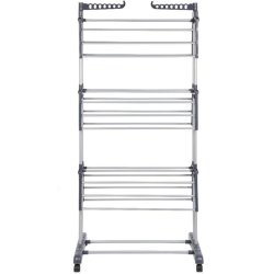 Suszarka na pranie na kółkach 3-poziomowa składana