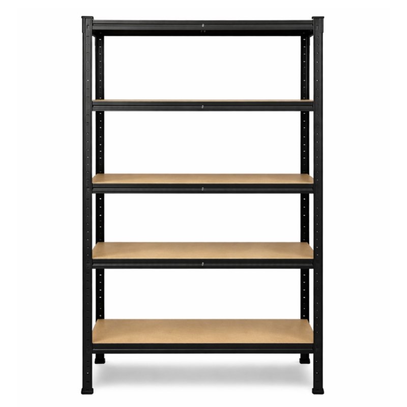 Regał magazynowy metalowy ocynkowany i malowany 5 półek Czarny 180x90x40cm