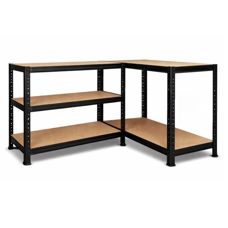 Regał magazynowy metalowy ocynkowany i malowany 5 półek Czarny 150x75x30cm