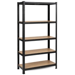 Regał magazynowy metalowy ocynkowany i malowany 5 półek Czarny 150x75x30cm