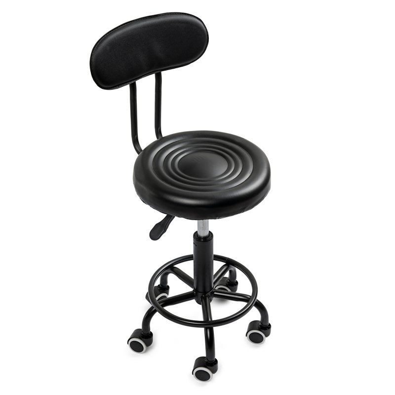 Fotel kosmetyczny fryzjerski obrotowy z oparciem