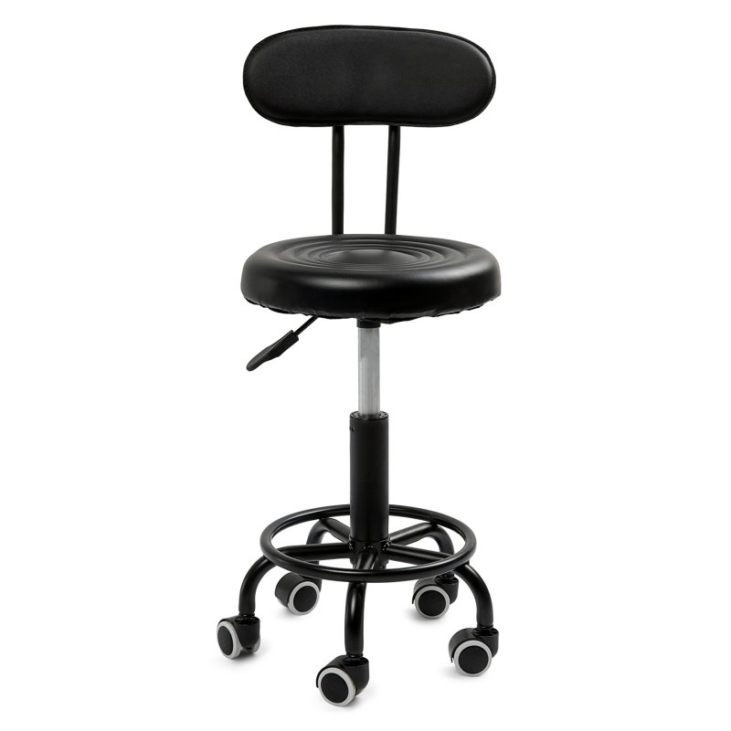 Fotel kosmetyczny fryzjerski obrotowy z oparciem