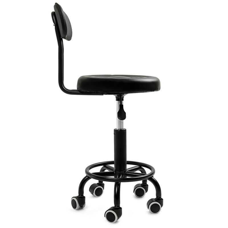 Fotel kosmetyczny fryzjerski obrotowy z oparciem