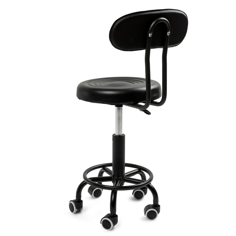 Fotel kosmetyczny fryzjerski obrotowy z oparciem