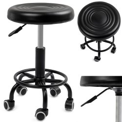 Fotel kosmetyczny fryzjerski obrotowy z regulacją wysokości