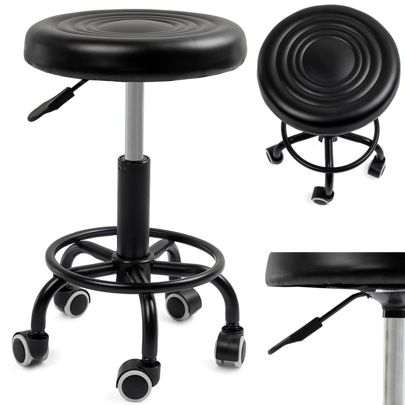 Fotel kosmetyczny fryzjerski obrotowy bez oparcia