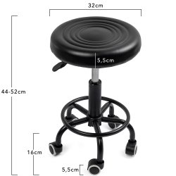 Fotel kosmetyczny fryzjerski obrotowy bez oparcia