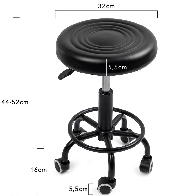Fotel kosmetyczny fryzjerski obrotowy bez oparcia