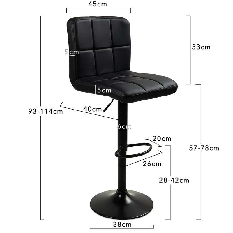 Hoker barowy kuchenny skóra regulowana wysokość