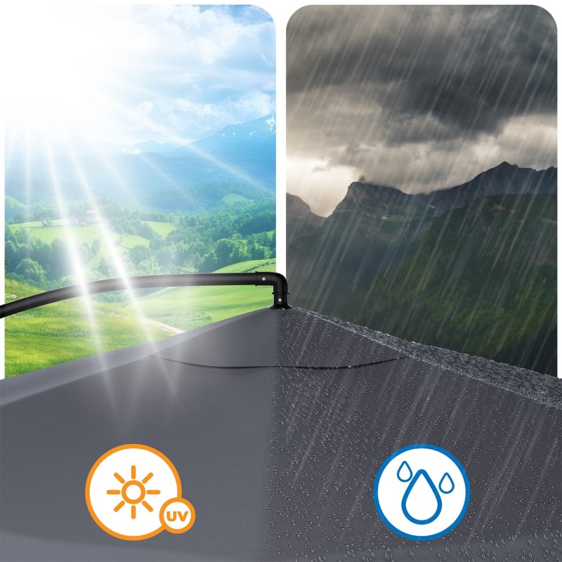 SDH081 Parasol na wysięgniku + Pokrowiec Szary