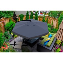 SDH081 Parasol na wysięgniku + Pokrowiec Szary