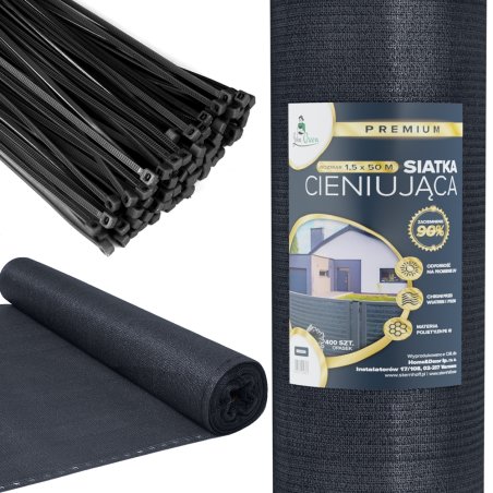 Siatka cieniująca maskująca na ogrodzenie 1,5x50m