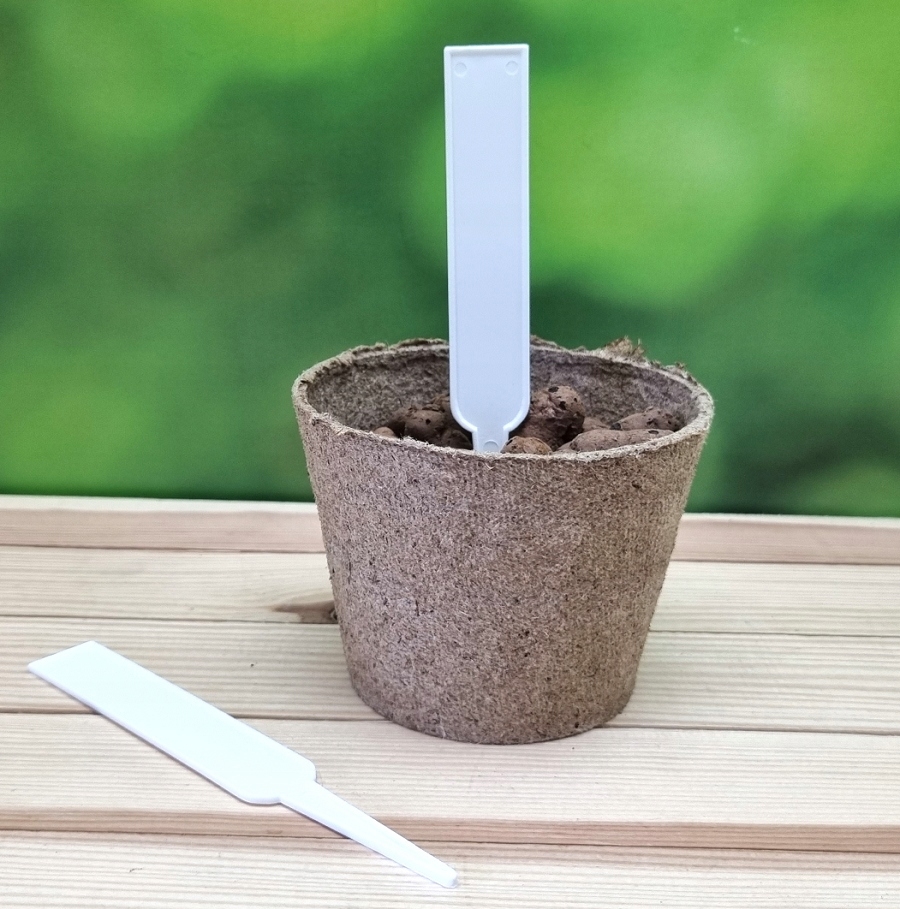 Wbijane etykiety do roślin wąskie Białe 50 sztuk