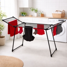 Suszarka na pranie składana + Zawieszki do skarpet Czarna