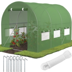 Tunel foliowy ogrodowy szklarnia z metalowym stelażem Zielony 2x3x2m