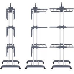 Suszarka na pranie 3-poziomowa na kółkach składana Szara