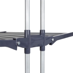 Suszarka na pranie 3-poziomowa na kółkach składana Szara