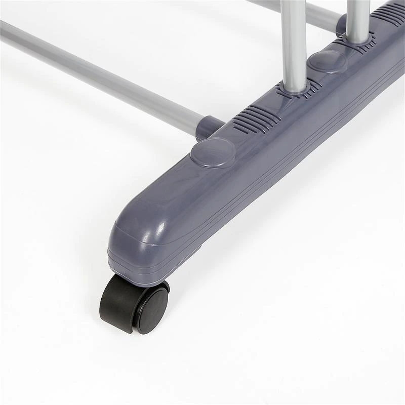 Suszarka na pranie 3-poziomowa na kółkach składana Szara