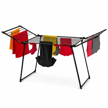 Suszarka na pranie składana + Zawieszki do skarpet Czarna