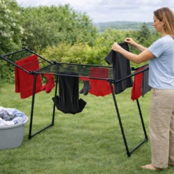 Suszarka na pranie składana + Zawieszki do skarpet Czarna