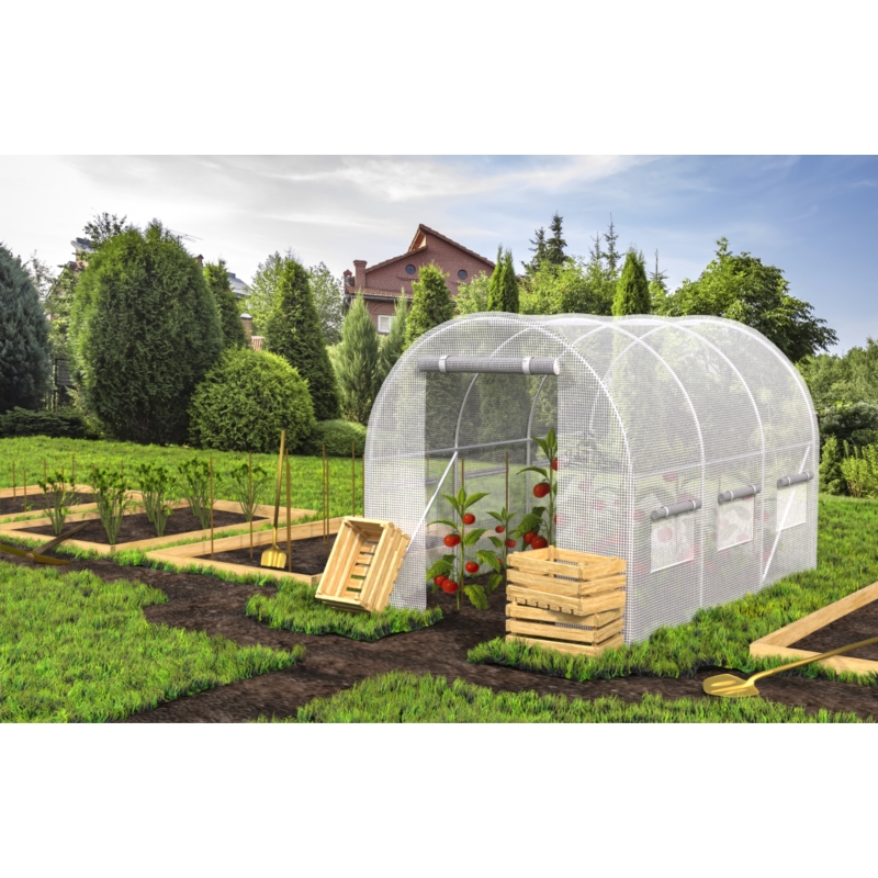 Tunel foliowy ogrodowy szklarnia z metalowym stelażem Biały 2x3x2m