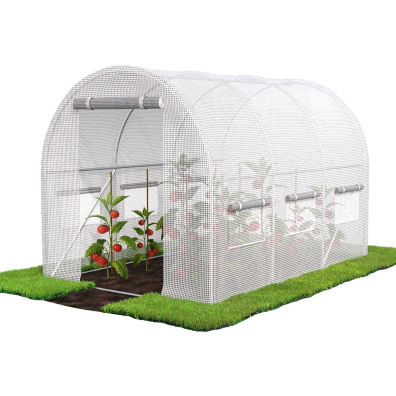 Tunel foliowy ogrodowy szklarnia z metalowym stelażem Biały 2x3x2m