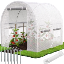 Tunel foliowy ogrodowy szklarnia z metalowym stelażem Biały 2x2x2m