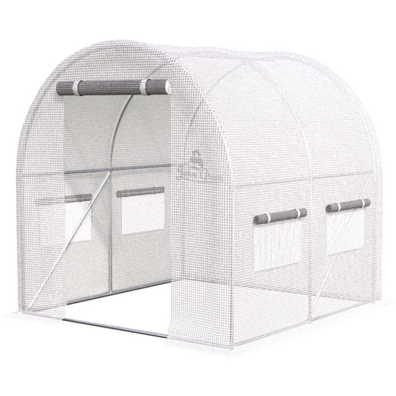 Tunel foliowy ogrodowy szklarnia z metalowym stelażem Biały 2x2x2m