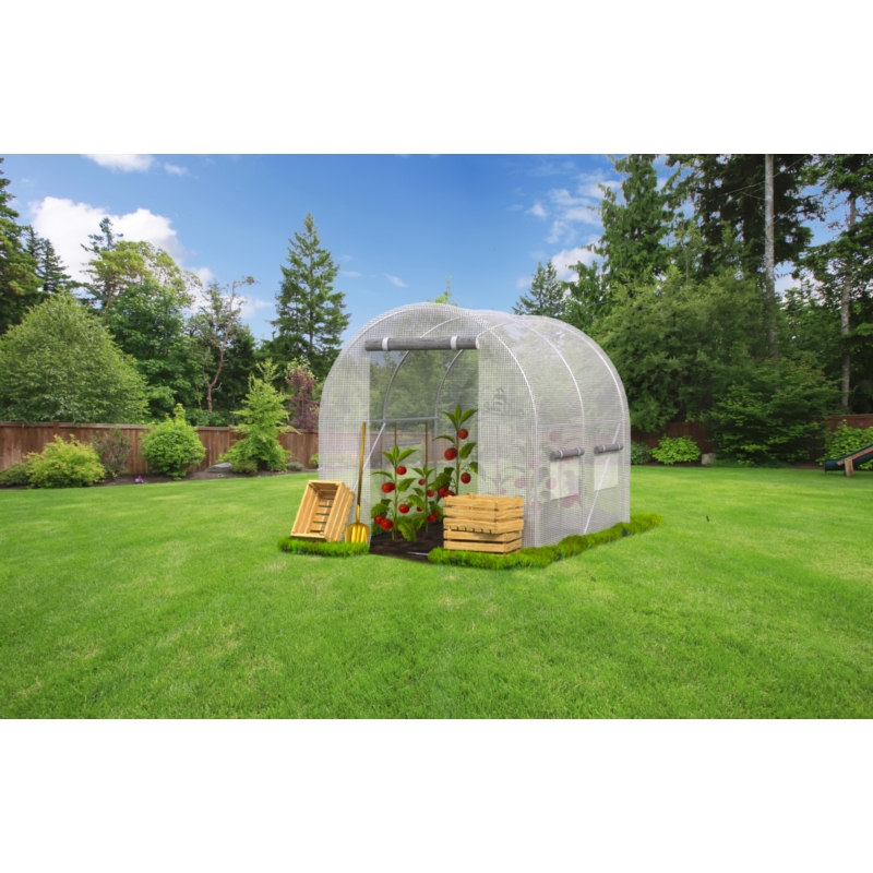 Tunel foliowy ogrodowy szklarnia z metalowym stelażem Biały 2x2x2m