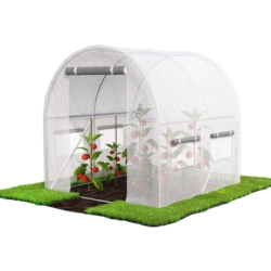 Tunel foliowy ogrodowy szklarnia z metalowym stelażem Biały 2x2x2m