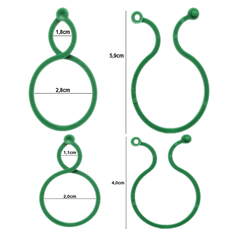 Uchwyty do mocowania roślin 40 sztuk (15 dużych + 25 małych)