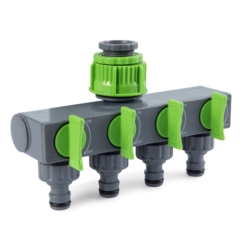 Rozdzielacz ogrodowy do wody 4-drożny + Redukcja