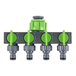 Rozdzielacz ogrodowy do wody 4-drożny + Redukcja